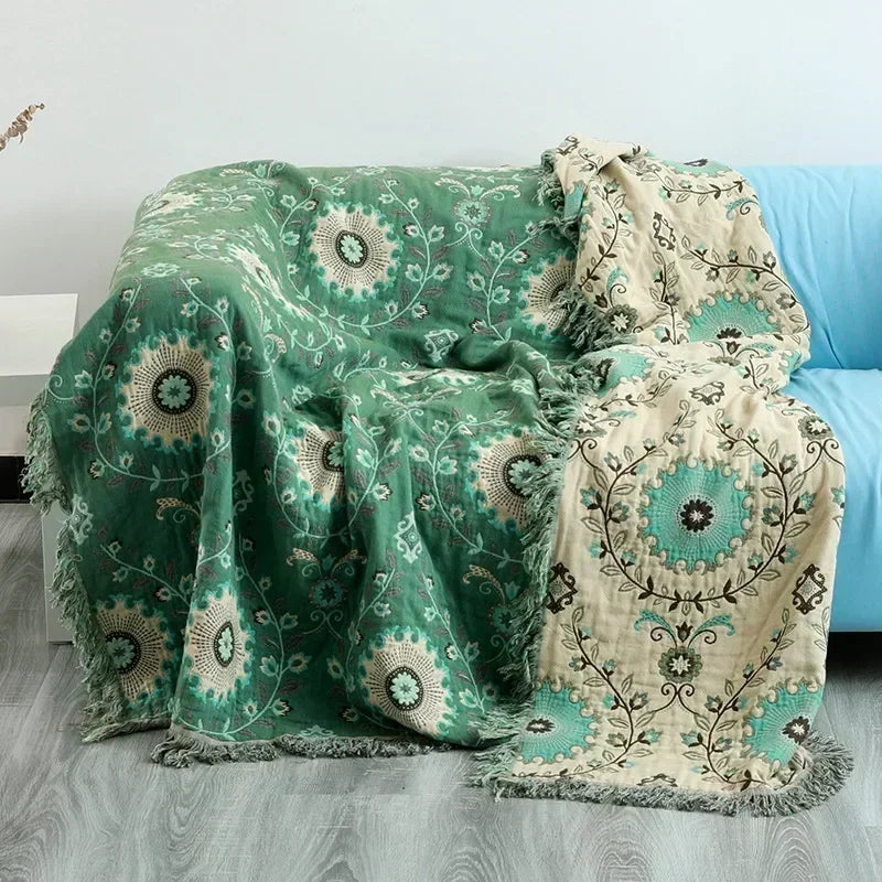 Summer Cotton Blanket and Throws Home Decoration Nap Blanket Bedspread on the Bed Cooling Quilt Large Bed Cover Boho Sofa Towel