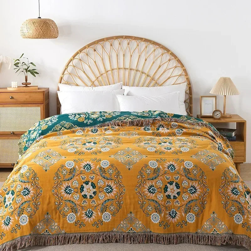 Summer Cotton Blanket and Throws Home Decoration Nap Blanket Bedspread on the Bed Cooling Quilt Large Bed Cover Boho Sofa Towel