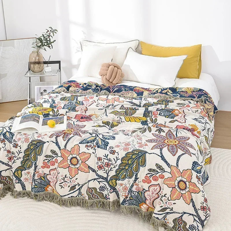 Summer Cotton Blanket and Throws Home Decoration Nap Blanket Bedspread on the Bed Cooling Quilt Large Bed Cover Boho Sofa Towel