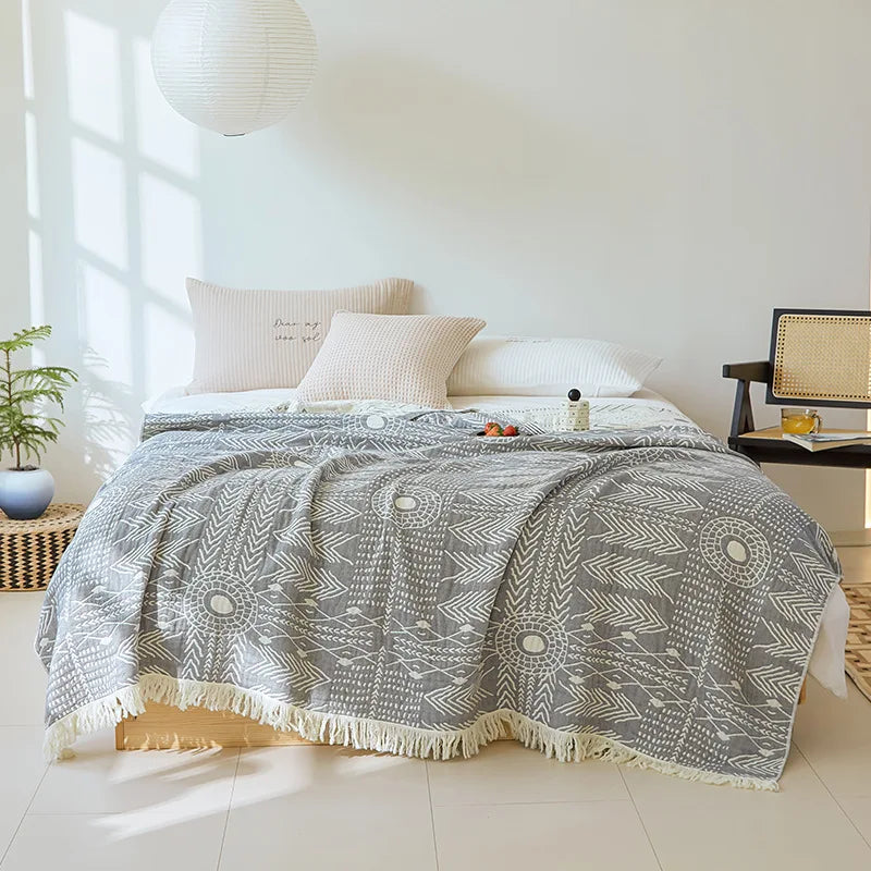 Summer Cotton Blanket and Throws Home Decoration Nap Blanket Bedspread on the Bed Cooling Quilt Large Bed Cover Boho Sofa Towel