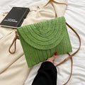 Summer Beach Straw Clutch Bag Cute Ball Pendant Crossbody Bag for Women Travel Shoulder Bags Purse Ladies Casual Bags Wicker Bag