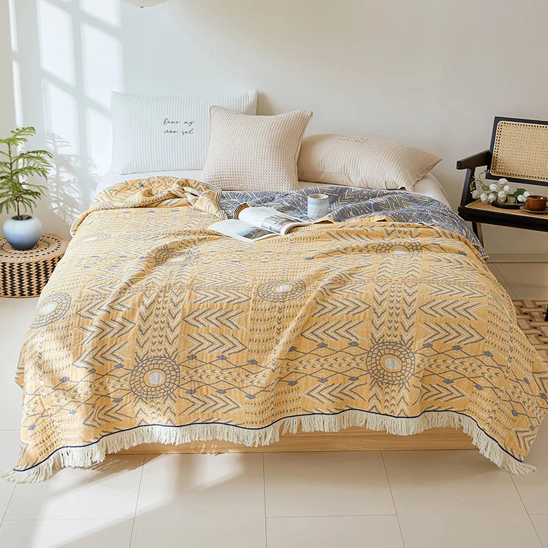 Summer Cotton Blanket and Throws Home Decoration Nap Blanket Bedspread on the Bed Cooling Quilt Large Bed Cover Boho Sofa Towel