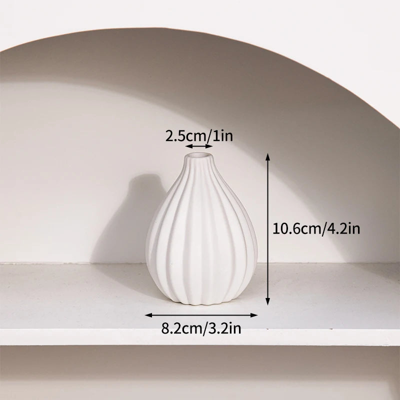 Ceramic Flower Vase Retro Table Decorative Vase Dried Flower Arrangement Pot Home Wedding Gifts Aesthetic Vase Desktop Ornament