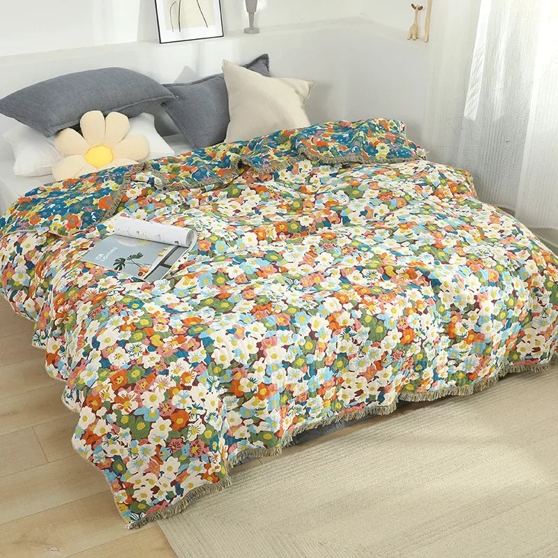 Summer Cotton Blanket and Throws Home Decoration Nap Blanket Bedspread on the Bed Cooling Quilt Large Bed Cover Boho Sofa Towel