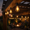 Solar String Lights Outdoor — 100FT S14 Edison Bulb Patio Lights, Waterproof Backyard String Lights for Pergola, Deck, Garden & Porch
