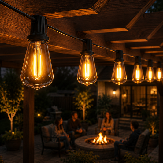 Solar String Lights Outdoor | 100FT Waterproof Edison Patio Lights