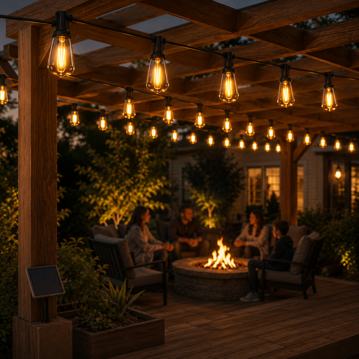 Solar String Lights Outdoor | 100FT Waterproof Edison Patio Lights