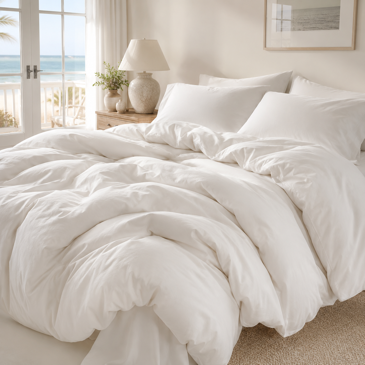Stonewashed Cotton Bedding Set | 4 Piece Duvet Cover, Sheet & Pillowcases