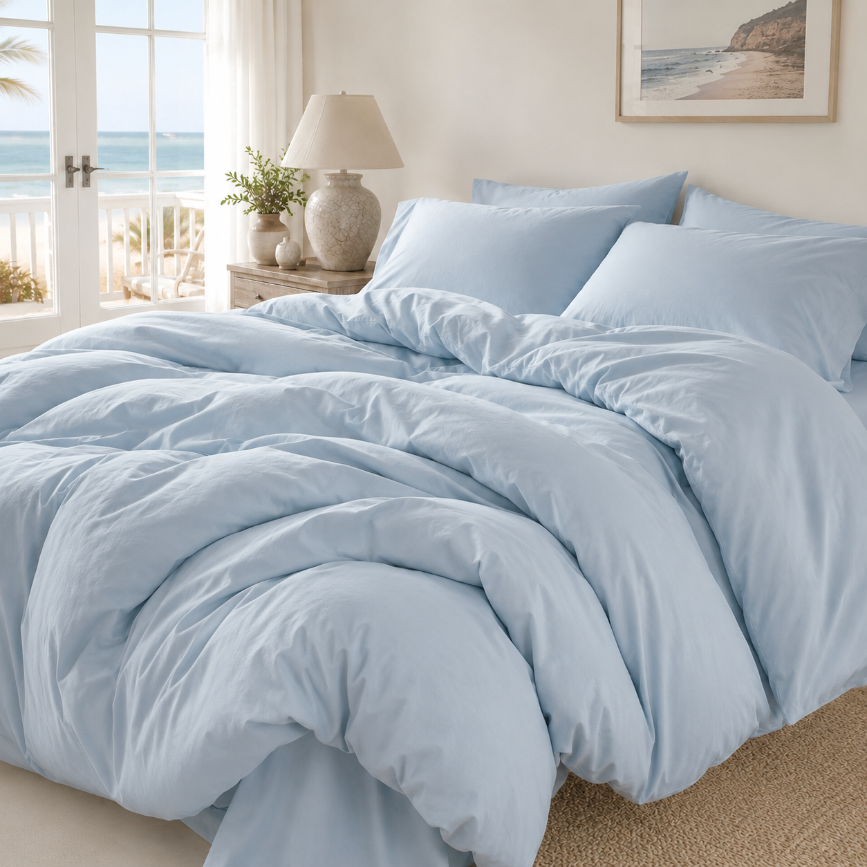 Stonewashed Cotton Bedding Set | 4 Piece Duvet Cover, Sheet & Pillowcases