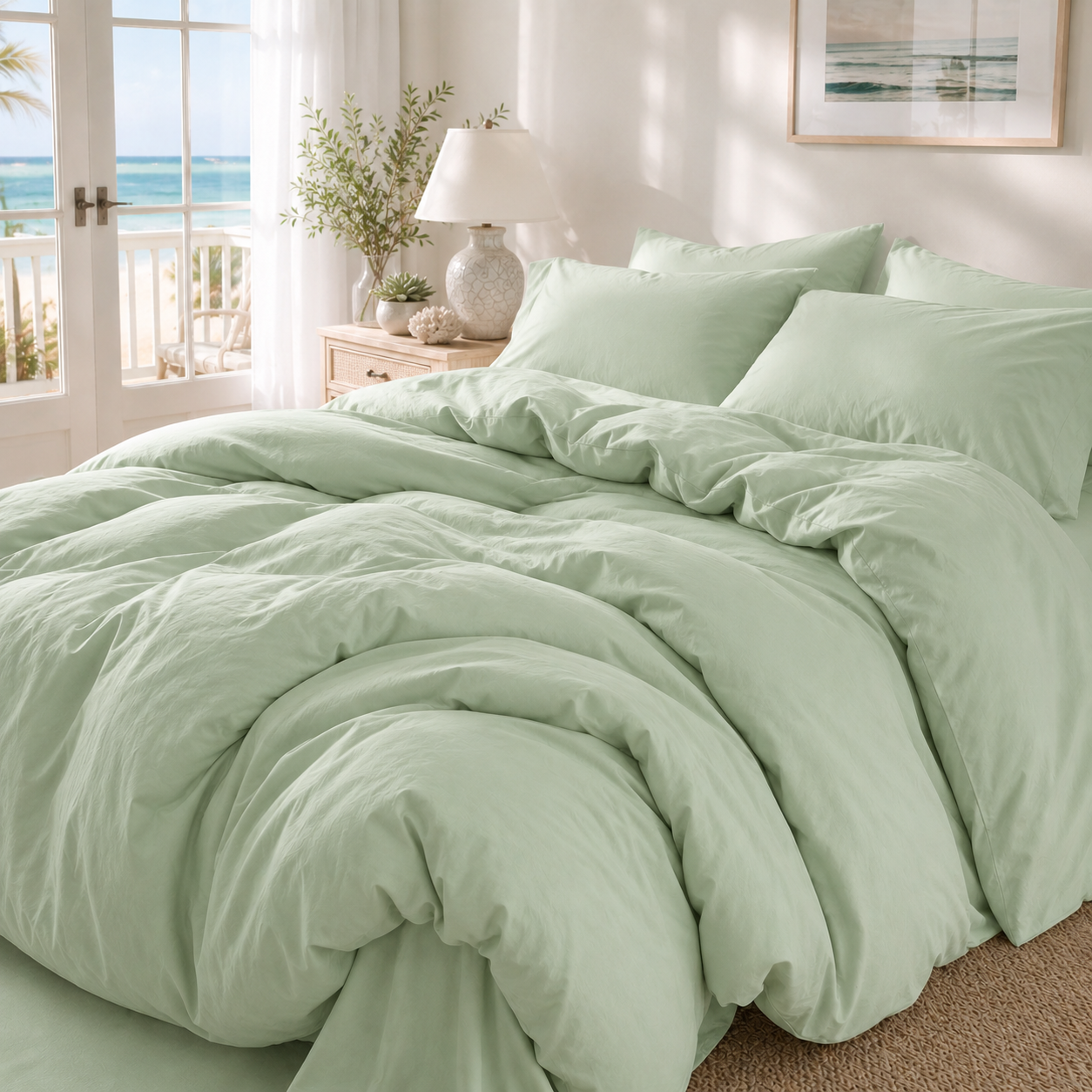 Stonewashed Cotton Bedding Set | 4 Piece Duvet Cover, Sheet & Pillowcases