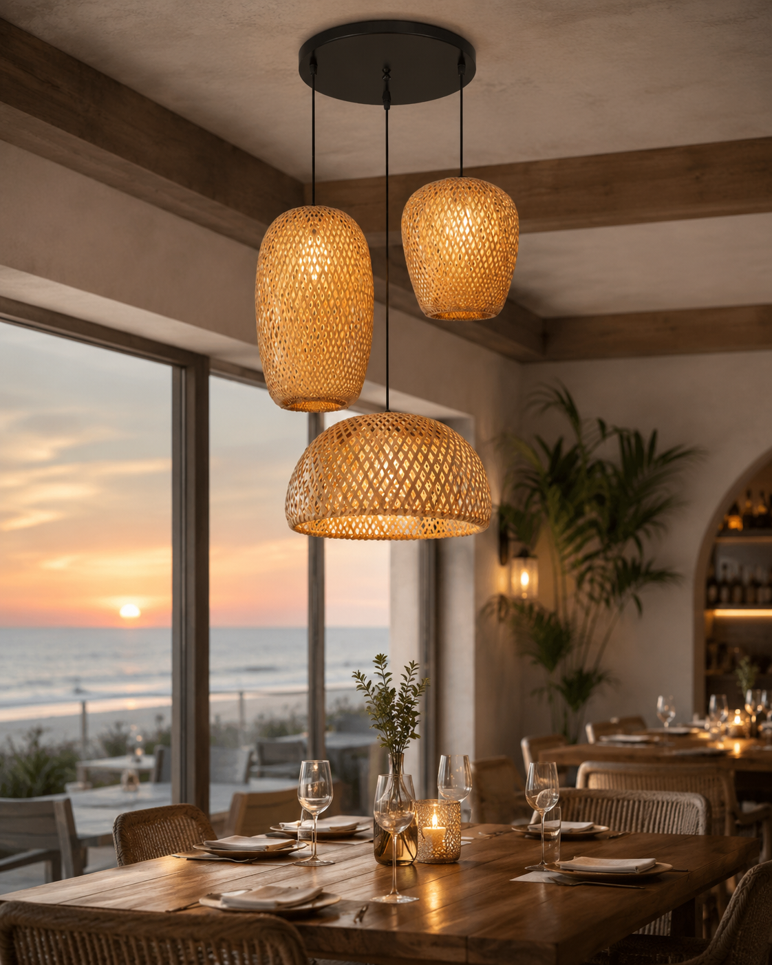 Rattan Pendant Lamp boho coastal interior