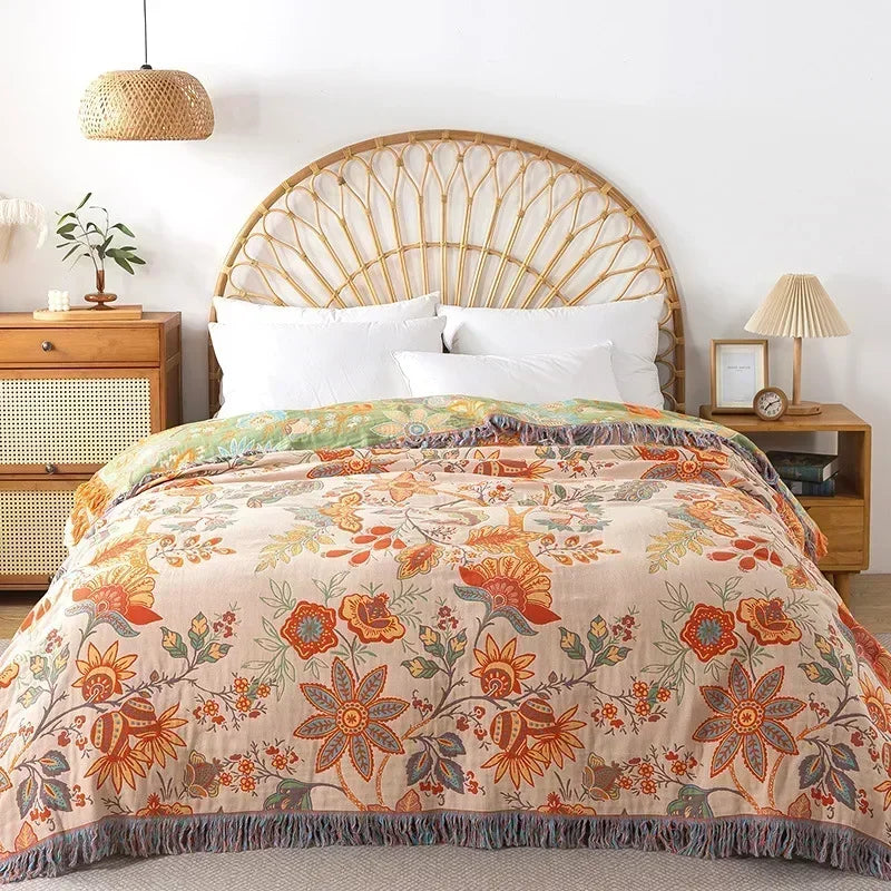 Summer Cotton Blanket and Throws Home Decoration Nap Blanket Bedspread on the Bed Cooling Quilt Large Bed Cover Boho Sofa Towel