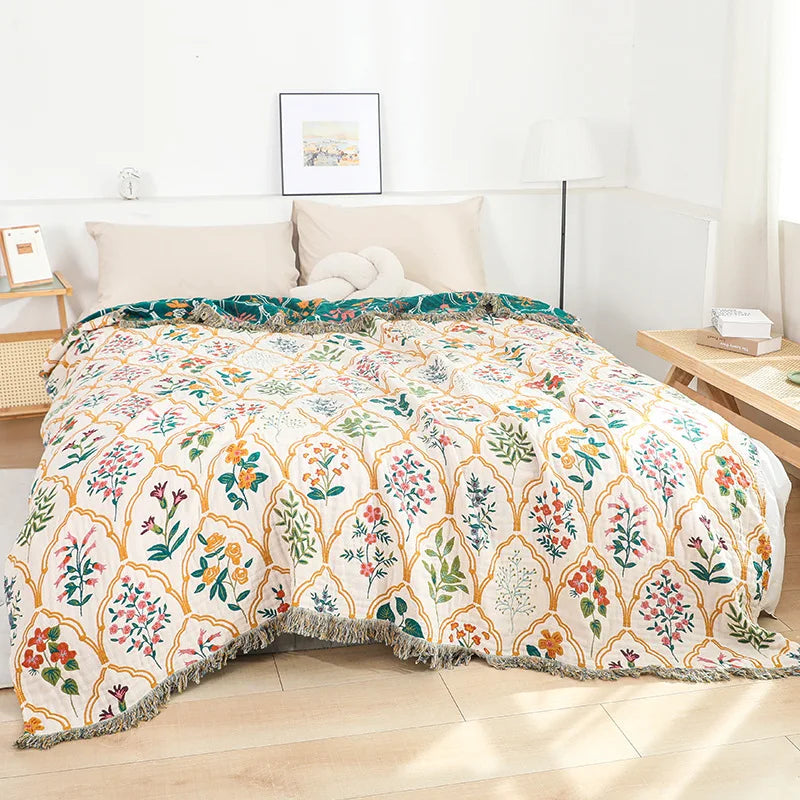 Summer Cotton Blanket and Throws Home Decoration Nap Blanket Bedspread on the Bed Cooling Quilt Large Bed Cover Boho Sofa Towel