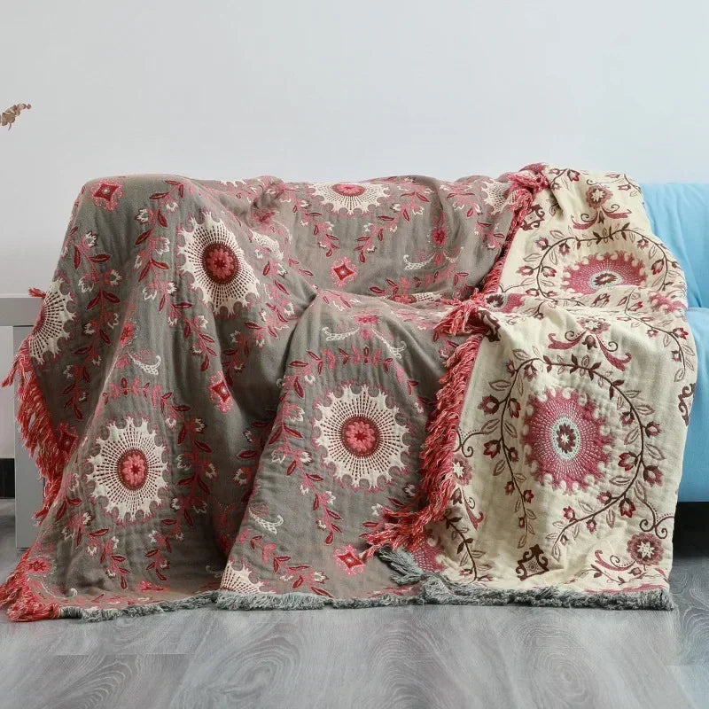 Summer Cotton Blanket and Throws Home Decoration Nap Blanket Bedspread on the Bed Cooling Quilt Large Bed Cover Boho Sofa Towel